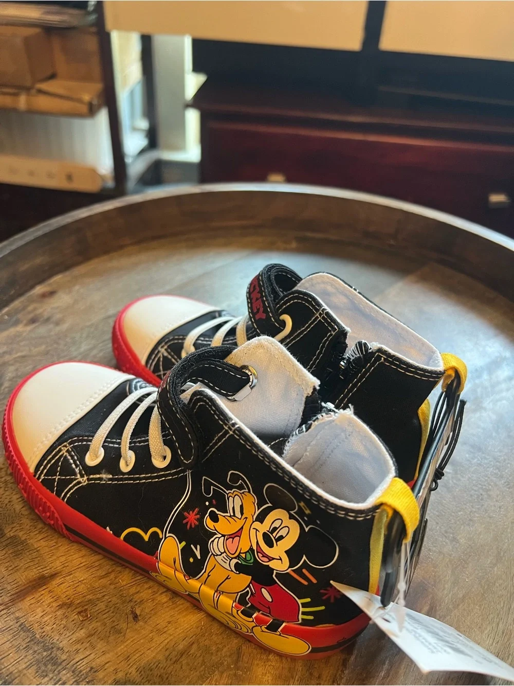 Disney Black, Red & White Kids High-Top Sneakers